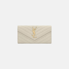 YSL Cassandre Matelasse LARGE Flap Grain Leather Wallet (Many Colours) - LONDONKELLY