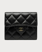 Chanel Classic Small Flap Wallet Lambskin & Gold Black AP0231