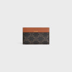 CELINE Medium Card Holder In Triomphe Canvas And Calfskin | 賽琳 卡套 (啡色)