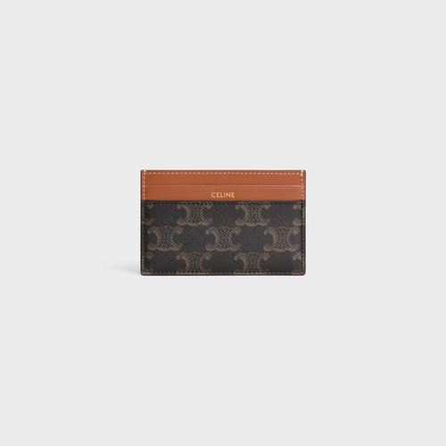 CELINE Medium Card Holder In Triomphe Canvas And Calfskin | 賽琳 卡套 (啡色)