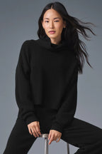 ALO YOGA Cashmere Plush Waffle Turtleneck Pullover | 羊絨絨毛格紋高領套頭上衣 (多色)
