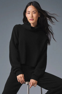 ALO YOGA Cashmere Plush Waffle Turtleneck Pullover | 羊絨絨毛格紋高領套頭上衣 (多色)