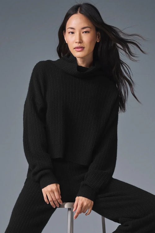 ALO YOGA Cashmere Plush Waffle Turtleneck Pullover | 羊絨絨毛格紋高領套頭上衣 (多色)