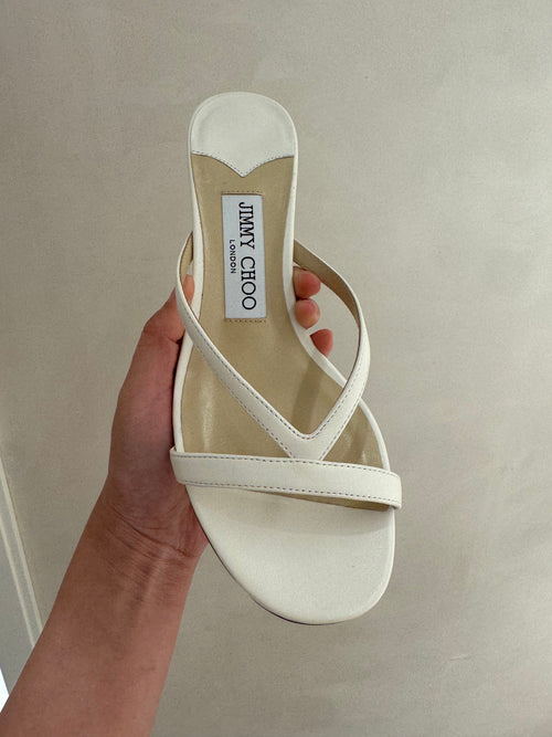 JIMMY CHOO Ciela Mule Nappa Leather(White)