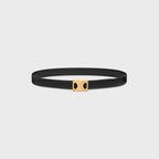 CELINE Medium Reversible Framed Triomphe Belt Lizard | 賽琳 壓紋蜥蜴小牛皮皮帶 (黑色)