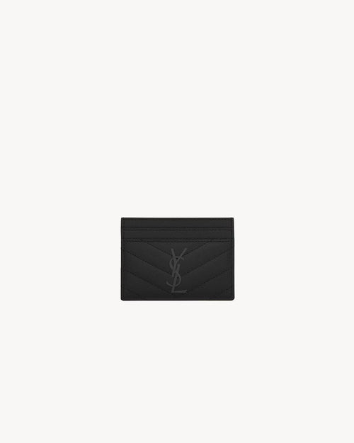 YSL SAINT LAURENT Cassandre Matelasse Card Case In Grain Leather | 聖羅蘭 卡套 (黑色)