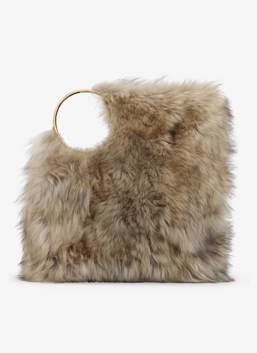 ALAIA Ring Xl Tote Bag In Shearling | 手提袋 (沙色) - LondonKelly 英國名牌代購
