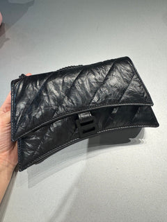 BALENCIAGA Crush Wallet on Chain Quilted Crushed Calfskin(2 Colors) - LONDONKELLY 英國名牌代購