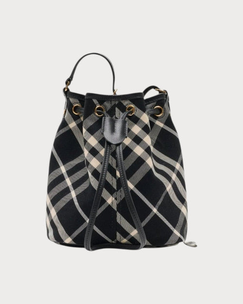 BURBERRY Check Bucket Bag Black Leather(Mini/Black) - LONDONKELLY 英國名牌代購