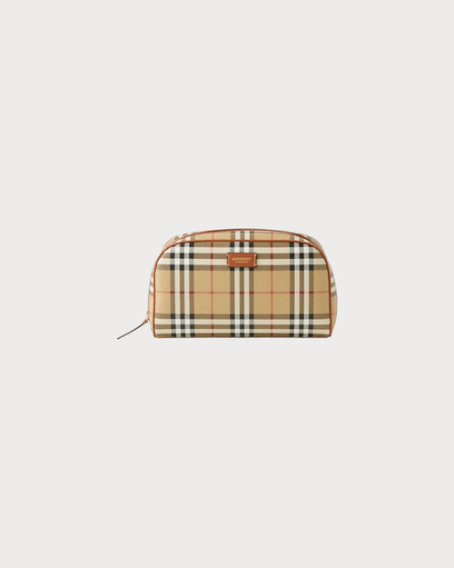 BURBERRY Medium Check Travel Pouch | 博柏利 化妝袋 (中碼/米色)