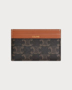 CELINE Medium Card Holder In Triomphe Canvas And Calfskin | 赛琳 卡套 (啡色) - LONDONKELLY 英国名牌代购
