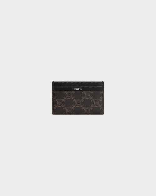 CELINE Men's Card Holder In Triomphe Canvas And Calfskin | 賽琳 男仕卡套 (黑色) - LONDONKELLY 英國名牌代購