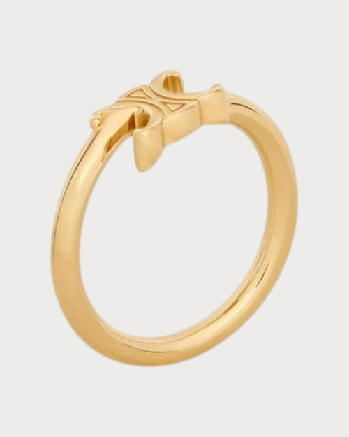 CELINE Triomphe Asymmetric Ring Brass with Rhodium Finish(2 Colors) - LONDONKELLY 英國名牌代購