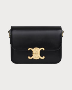 CELINE Triomphe Bag Shiny Calfskin Black Shiny Calfskin(Teen/Many) - LONDONKELLY 英國名牌代購
