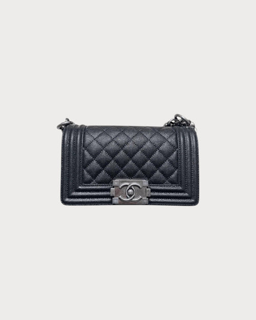 CHANEL A67085 Boy Chanel Handbag Calfskin Ruthenium Small | 香奈兒 手袋 (中碼/多色) - LONDONKELLY 英國名牌代購