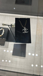 CHANEL ABC147 Silver Crystal CC Necklace | 香奈兒 頸鏈 (銀色) - LONDONKELLY 英國名牌代購