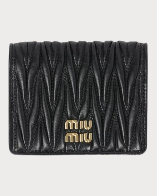 MIU MIU Matelasse Nappa Leather Wallet | 繆繆 銀包 (Black)