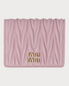 MIU MIU Matelasse Nappa Leather Wallet | 繆繆 銀包 (Alabaster Pink)