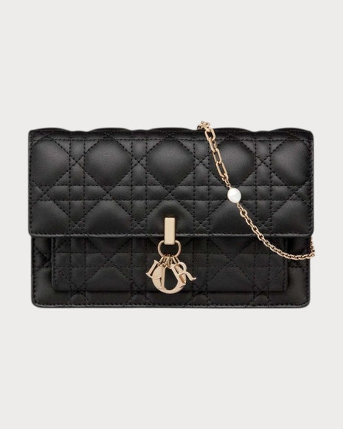 CHRISTIAN DIOR Lady Dior Chain Pouch | 迪奧 小手袋配鏈帶 (黑色)