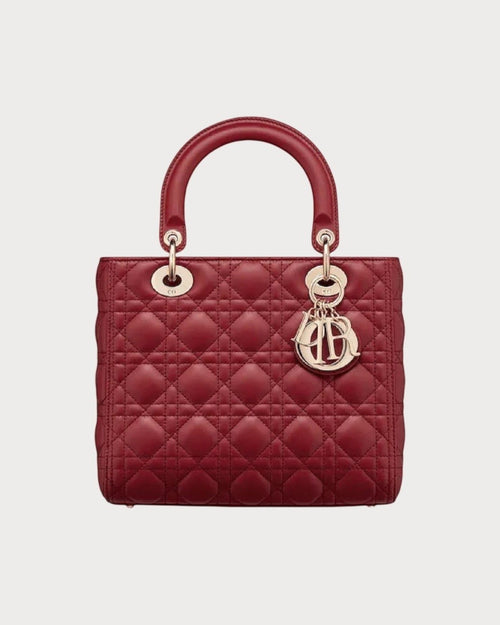 CHRISTIAN DIOR Medium Lambskin Lady Dior Bag | 迪奧 手袋 (Rust Colour)