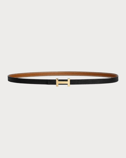HERMES Focus Belt Buckle & Reversible Leather Strap | 愛馬仕 雙面皮帶 (黑/啡色/金扣) - LONDONKELLY 英國名牌代購