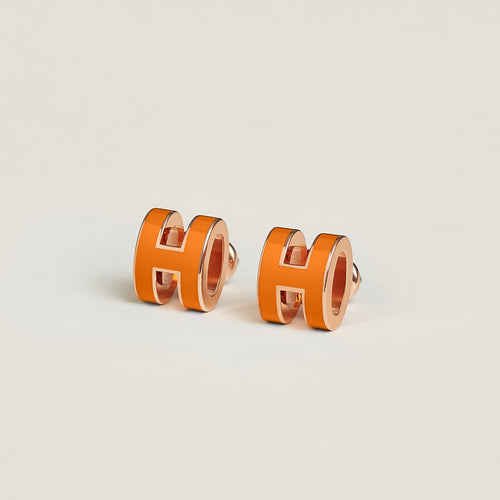 HERMES Rose Gold Mini Pop H Earrings | 愛馬仕 玫瑰金耳環 (迷你/多色) - LondonKelly 英國名牌代購