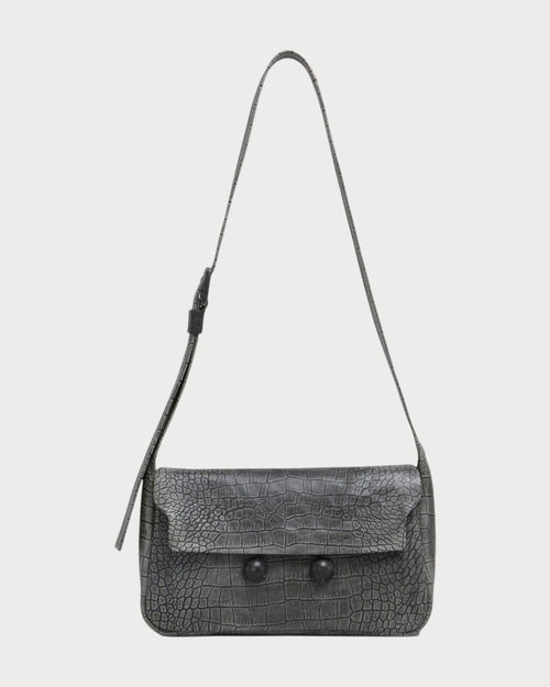 MARNI Black Crocodile Print Leather Medium Trunkaroo Handbag | 瑪尼 手袋 (黑色) - LondonKelly 英國名牌代購