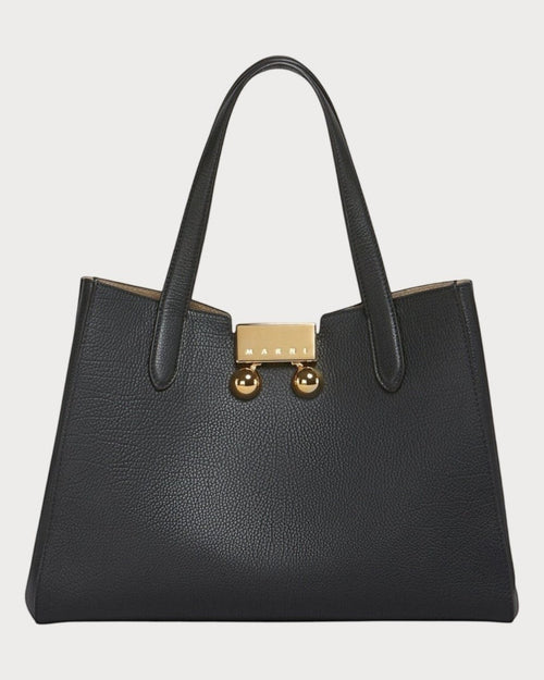 MARNI Black Leather Trunkaroo Tote Handbag | 瑪尼 手提袋 (黑色) - LondonKelly 英國名牌代購