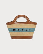 MARNI Raffia Effect and Blue Crochet Tropicalia Bag(Micro/Brown) - LONDONKELLY 英國名牌代購