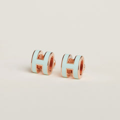 HERMES Rose Gold Mini Pop H Earrings | Hermes rose gold earrings (mini/multi-color)