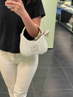 MIU MIU 5BC125 Hobo Bag Wander Wicker (White) - LONDONKELLY 英國名牌代購