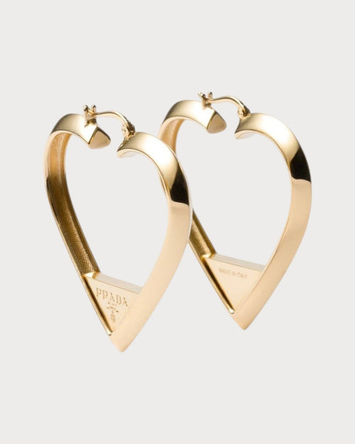 PRADA 1IO148 Metal Heart Earrings | 普拉達 心型耳環 (金色) - LONDONKELLY 英國名牌代購