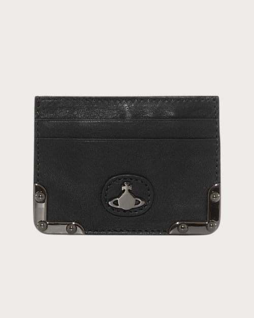 VIVIENNE WESTWOOD Men's Orb Grained Leather Card Holder | 西太后 男仕卡套 (黑色) - LONDONKELLY 英國名牌代購