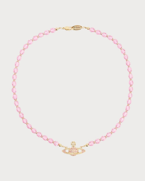 VIVIENNE WESTWOOD Messaline Bead - Design Brass Choker | 西太后 頸鏈 (粉紅色) - LONDONKELLY 英國名牌代購