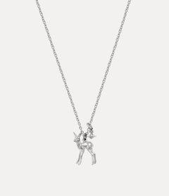VIVIENNE WESTWOOD Monette Small Platinum Pendant Necklace | 西太后 頸鏈 (銀色) - LondonKelly 英國名牌代購