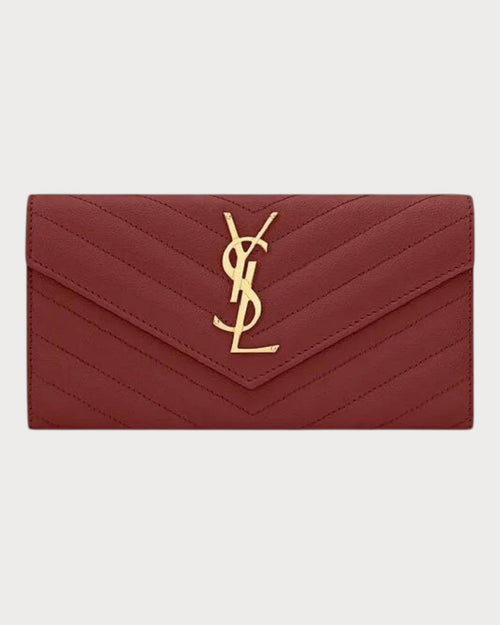 YSL Cassandre Matelasse LARGE Flap Grain Leather Wallet (Many Colours) - LONDONKELLY