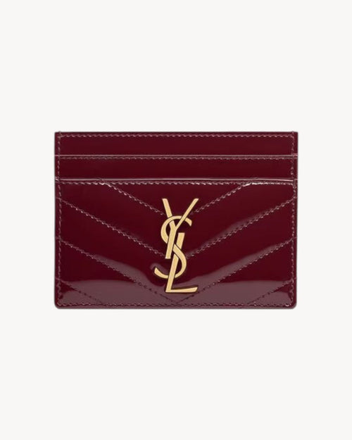 YSL SAINT LAURENT Cassandre Matelasse Card Case In Patent Leather | 聖羅蘭 卡套 (酒紅色) - LONDONKELLY 英國名牌代購