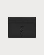YSL SAINT LAURENT Men's Cassandre Card Case | 聖羅蘭 男仕卡套 (全黑色) - LONDONKELLY 英國名牌代購