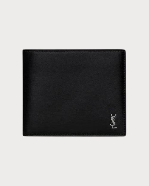YSL SAINT LAURENT Men's Tiny Cassandre East/West Wallet In Matte Leather | 聖羅蘭 男仕銀包 (黑色) - LONDONKELLY 英國名牌代購