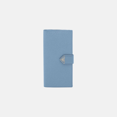 PRADA Large Saffiano and Leather Wallet | 普拉達 長銀包 (Light Blue)
